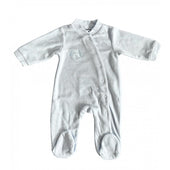 Babidu Baby Boy Pale Blue Button Sleepsuit